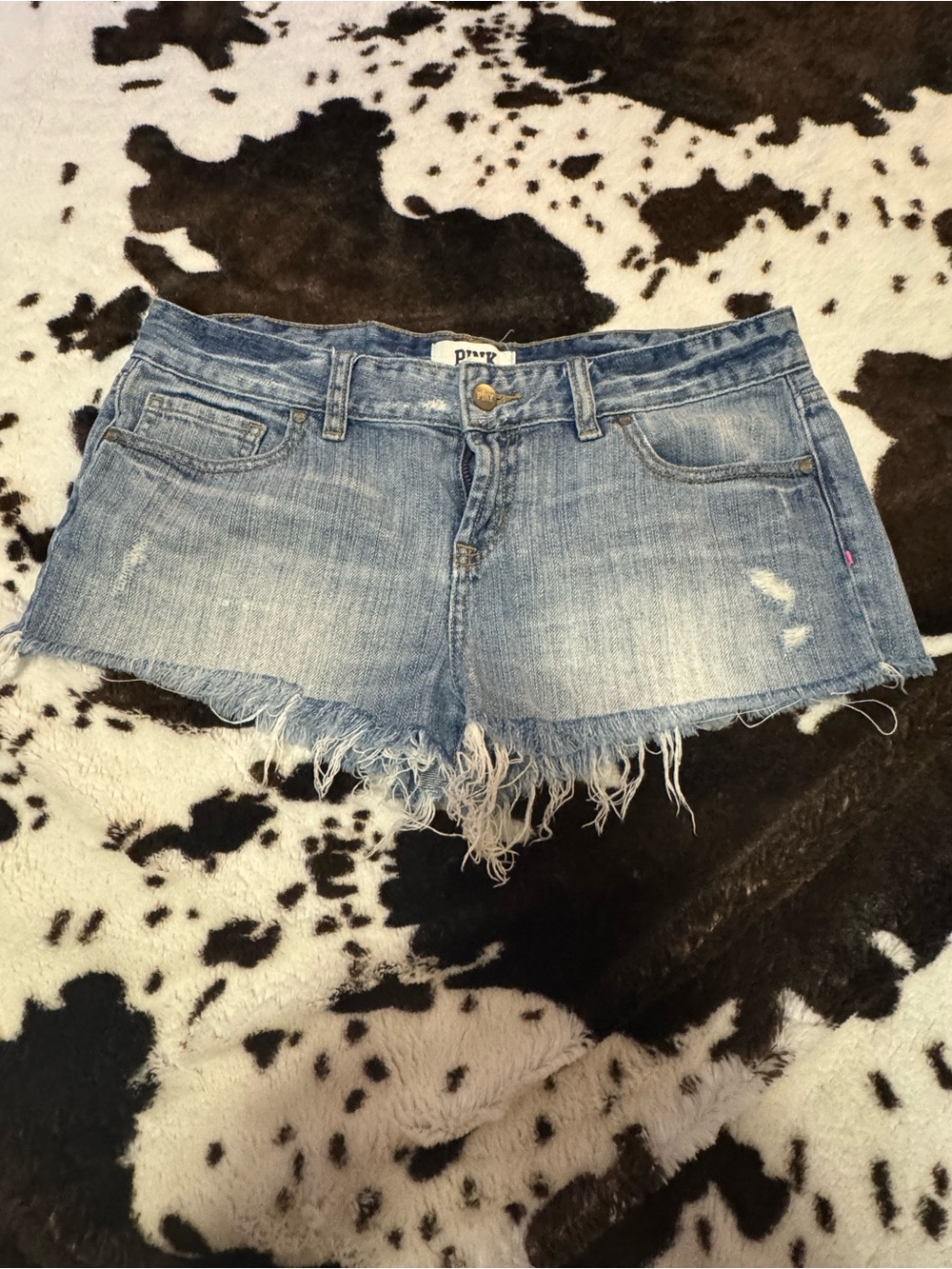 PINK Victoria's Secret Light Wash Distressed Denim Shorts Low rise